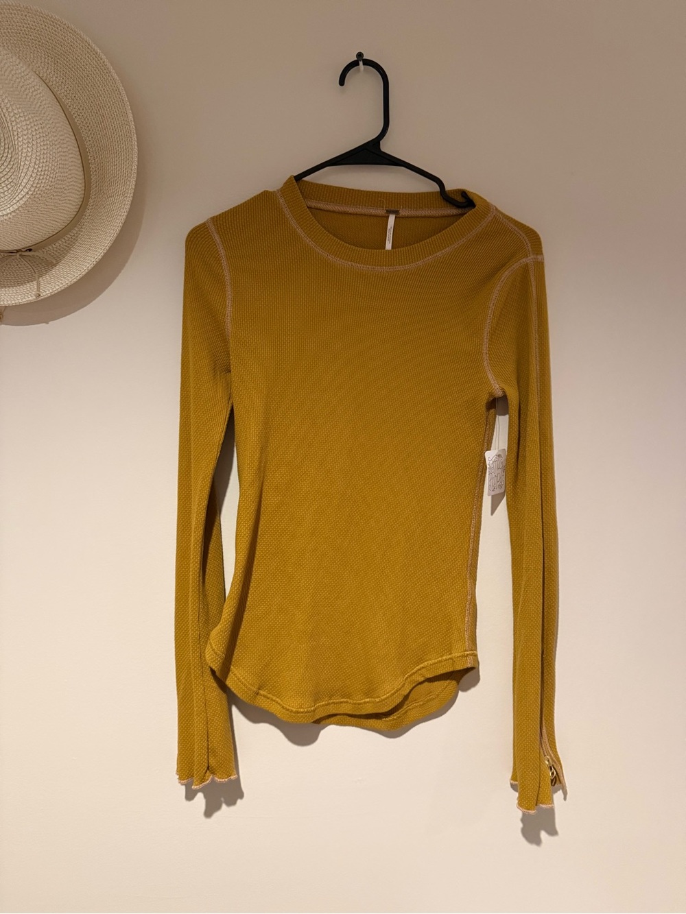 Free People Mustard Long-Sleeve Thermal Top - Women